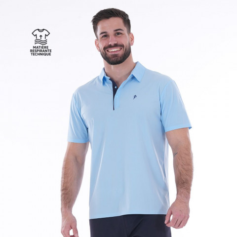 Light blue short-sleeved polo shirt Ruckfield sport 