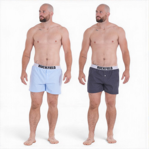 Set of 2 blue/navy Ruckfield boxer shorts