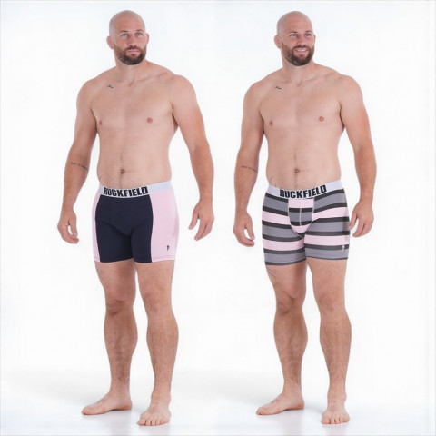 Set of 2 Ruckfield navy/pink boxer shorts