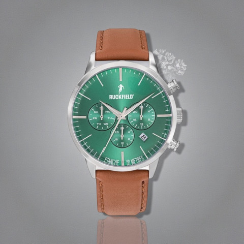 Ruckfield Men's Watch with Medium Brown Leather Strap