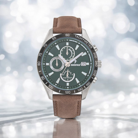 Ruckfield Men's Watch with brown leather strap