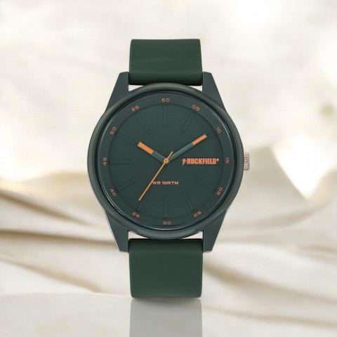 Ruckfield men's watch with dark green silicone strap