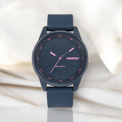 Ruckfield men's watch with dark blue silicone strap