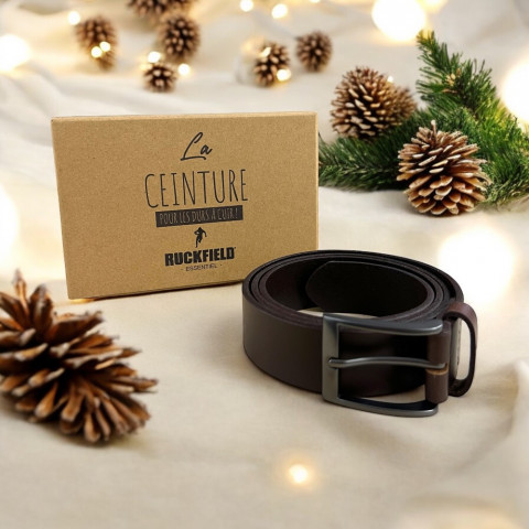 Brown Ruckfield leather belt and key ring