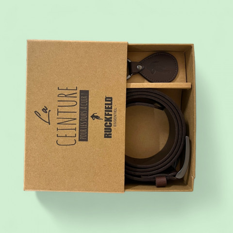 Brown Ruckfield leather belt and key ring