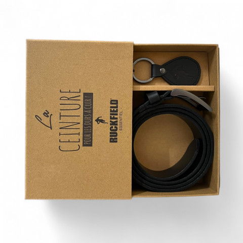Black Ruckfield leather belt and key ring
