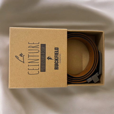 Black/brown reversible leather belt