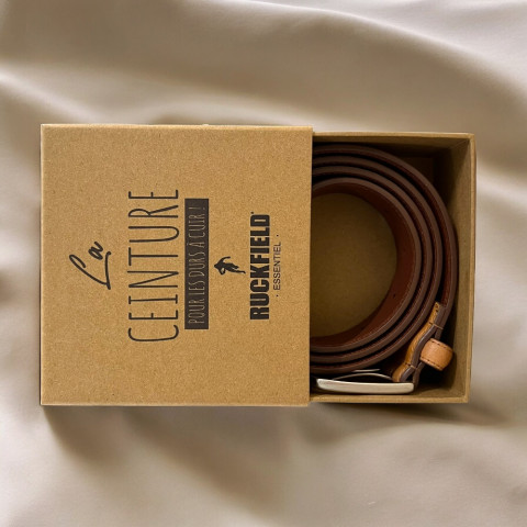 Ruckfield 100% leather brown belt for men