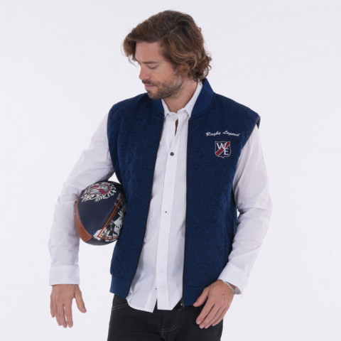 Webb Ellis "Rugby Legend" navy blue sleeveless fleece