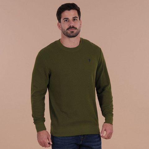 Lightweight round-neck sweater Ruckfield khaki