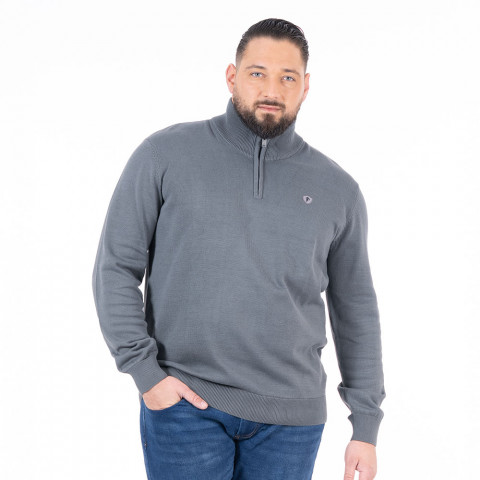 Ruckfield essentiel dark grey half-zip sweater