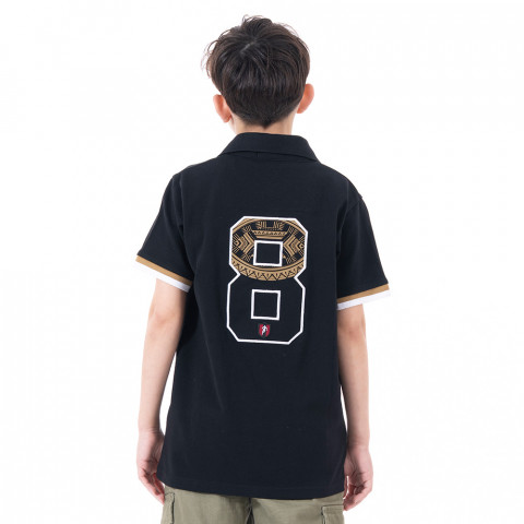 Ruckfield Maori boy's short-sleeved polo shirt black 