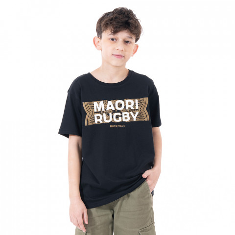 Boy's Ruckfield Maori Rugby T-shirt black