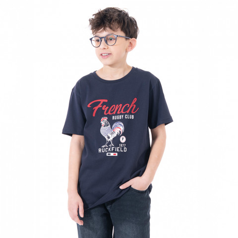 Boys' Ruckfield navy T-shirt French Rugby Club