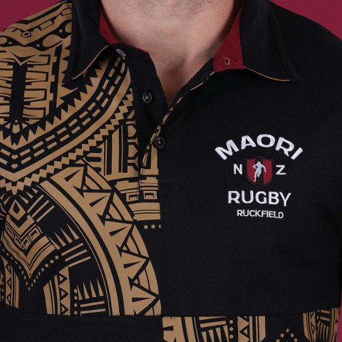 Short-sleeved polo shirt Ruckfield Maori Rugby black
