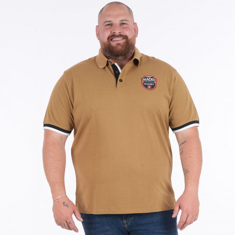 Dark beige short-sleeved polo shirt Ruckfield Maori Rugby