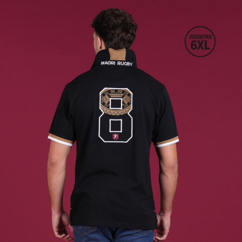 Black short-sleeved polo shirt Ruckfield Maori Rugby