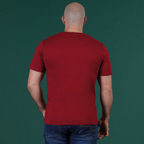 Dark red short-sleeved Ruckfield Maori Rugby T-shirt