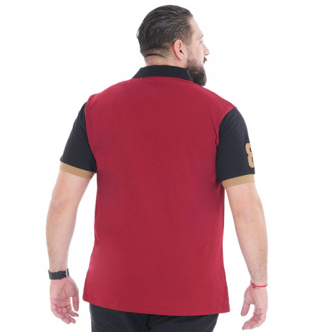 Ruckfield two-tone polo shirt, short sleeves, dark red/black