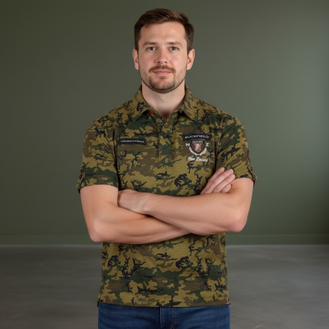 Short-sleeved camouflage polo shirt Ruckfield New Zealand Army