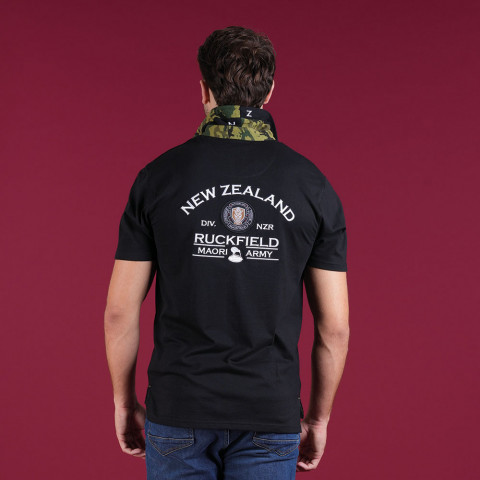 Black short-sleeved polo shirt Ruckfield New Zealand Army