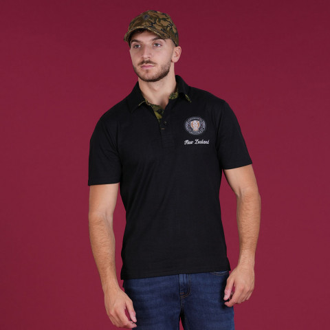 Black short-sleeved polo shirt Ruckfield New Zealand Army