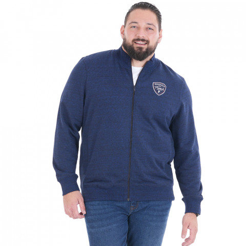 Ruckfield French Rugby Club zip-up sweatshirt, mottled blue