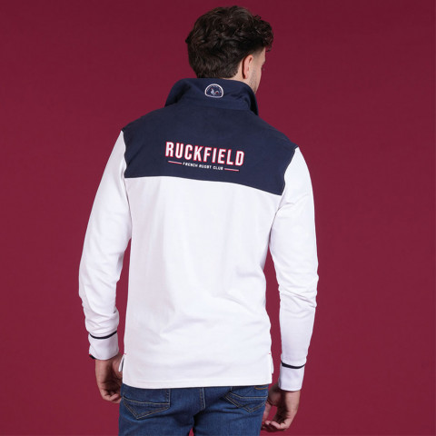 Long-sleeved polo shirt Ruckfield French Rugby Club white 