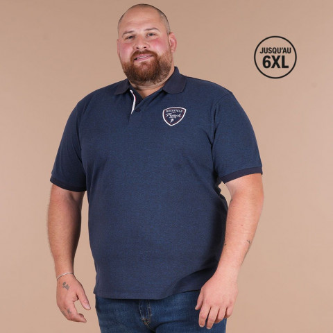 Navy blue short-sleeved polo shirt Ruckfield French Rugby Club