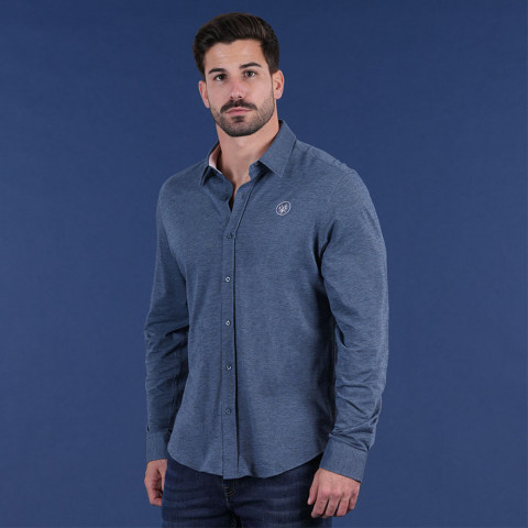 Mottled blue long-sleeved shirt Ruckfield Members Club House