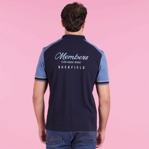 Short-sleeved polo shirt Ruckfield Members Club House navy blue