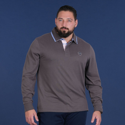 Grey long-sleeved polo shirt Ruckfield Le Club