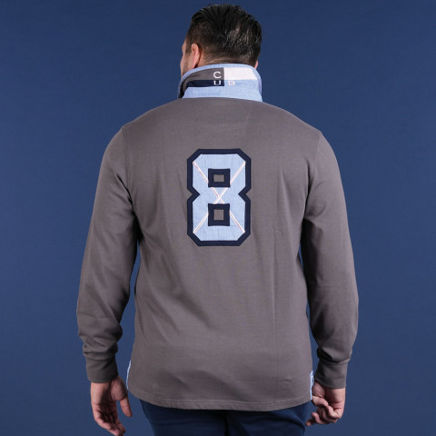 Grey long-sleeved polo shirt Ruckfield Le Club