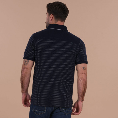Navy blue short-sleeved polo shirt Ruckfield Le Club