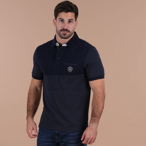 Navy blue short-sleeved polo shirt Ruckfield Le Club