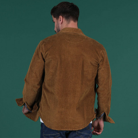 Ruckfield Selected Rugby velour overshirt in ice brown