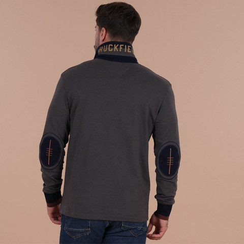 Dark grey long-sleeved polo shirt Ruckfield Selected Rugby