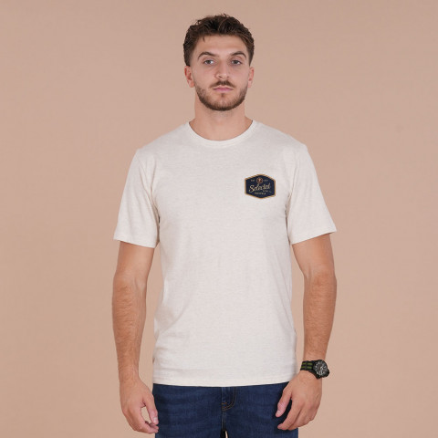 Off-white short-sleeved T-shirt Ruckfield Selected Rugby