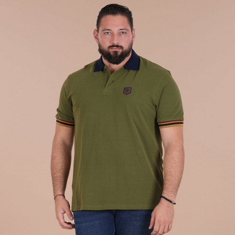 Khaki short-sleeved polo shirt Ruckfield Autumn Rugby Camp