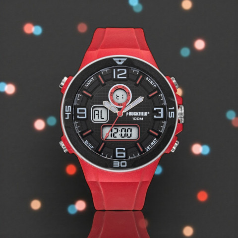 Ruckfield men's watch medium red black dial