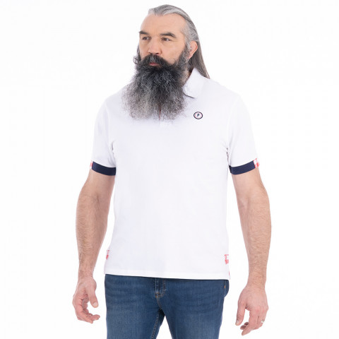 Ruckfield x Cochonou white short-sleeved polo shirt