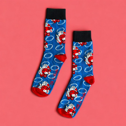 Ruckfield x Vache qui Rit medium blue socks