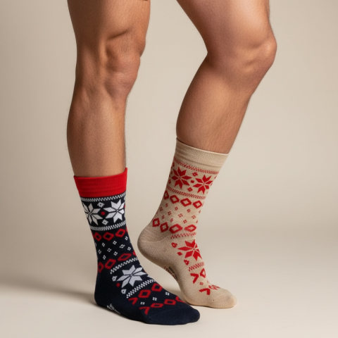 Pack of 2 pairs of socks + Ruckfield Christmas key ring 