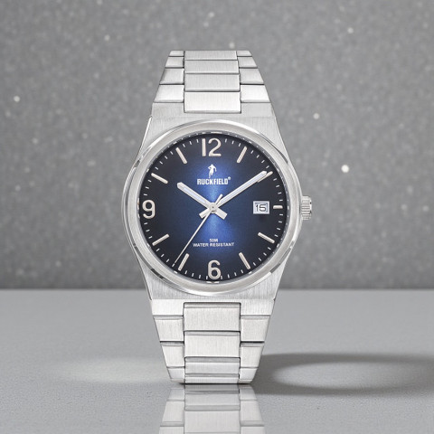Ruckfield men's watch in silver-plated steel