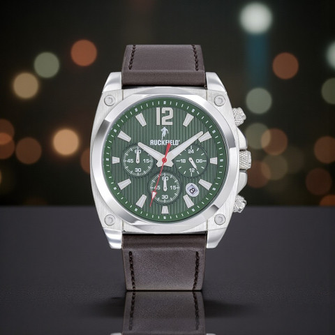 Ruckfield dark brown green dial watch