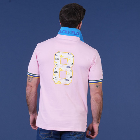Pink short-sleeved polo shirt Ruckfield x 2CV
