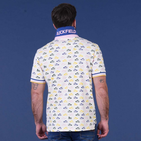 White short-sleeved polo shirt Ruckfield x 2CV