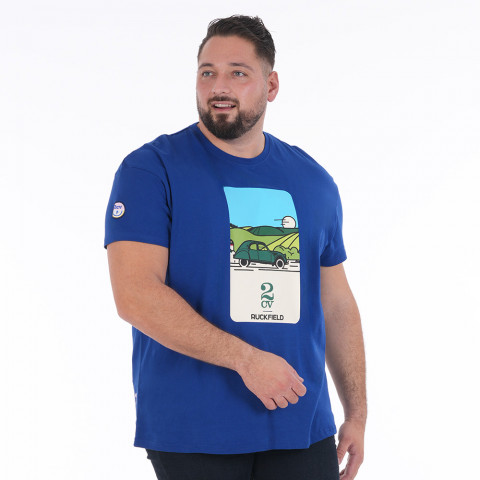 Ruckfield x 2CV blue short-sleeved T-shirt
