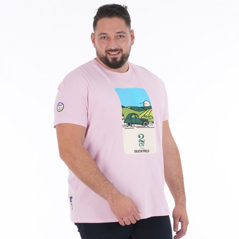 Ruckfield x 2CV pink short-sleeved T-shirt