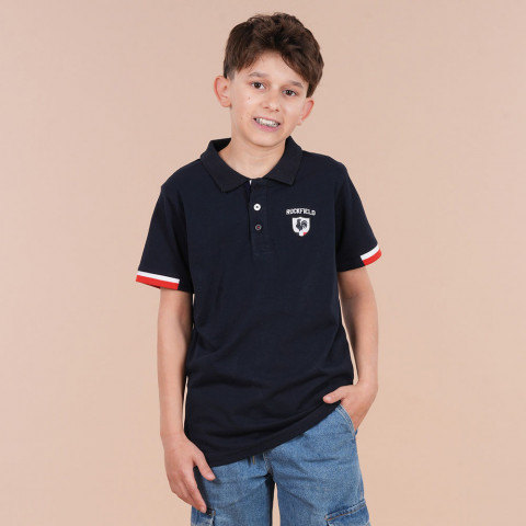 Ruckfield Children's short-sleeved polo shirt French Rugby Club navy blue